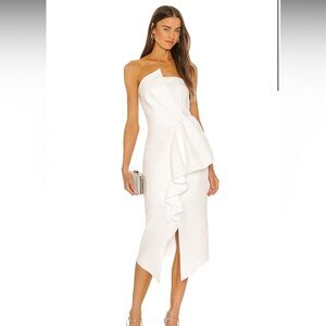 Elliatt White Strapless Midi Dress